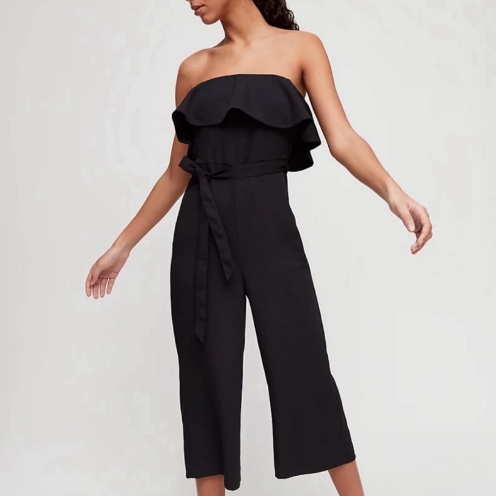 Artizia Babaton Flutter Strapless Wide Leg Jumpsuit